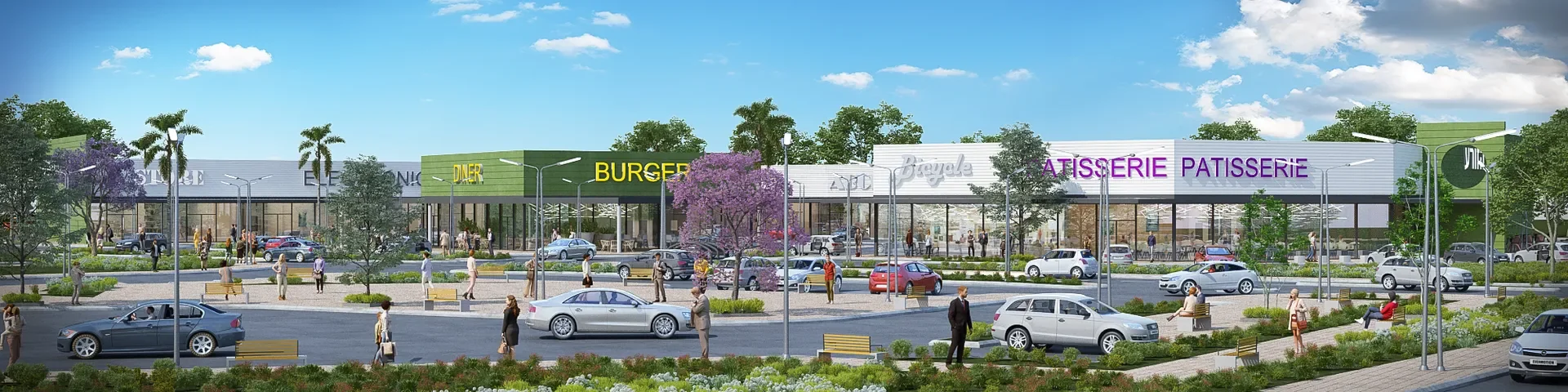 חוצות הזורע - קניון פתוח עם מרחבים ירוקים